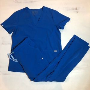 Figs Blue Scrubs Set